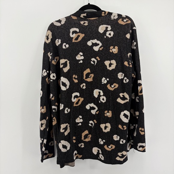 Ann Taylor Leopard Print Open Front Cardigan Sweater Women's XXL - Picture 2 of 6